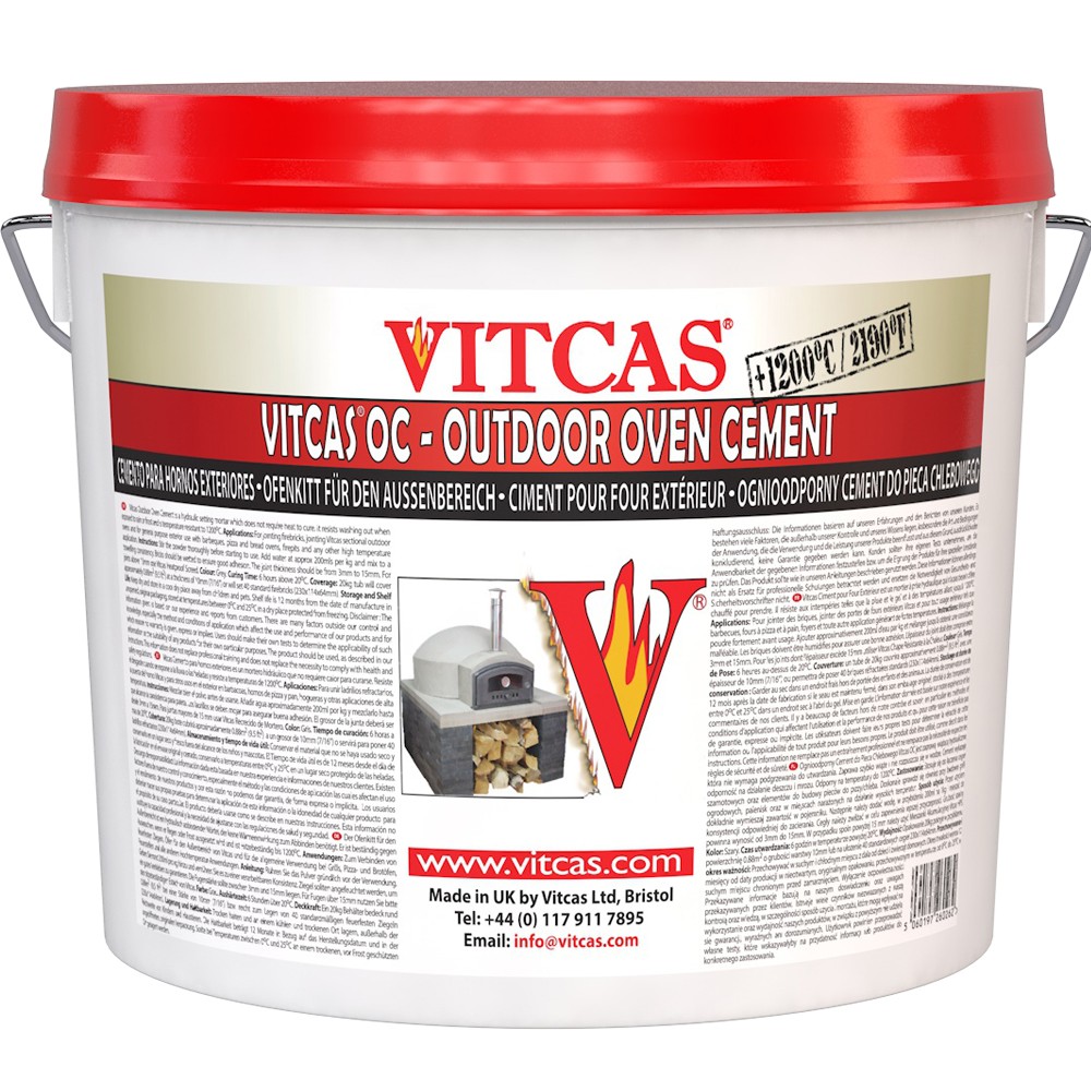 Drying a New Oven in April: Keep a Record of the Stages Vitcas Outdoor Oven Cement packaging